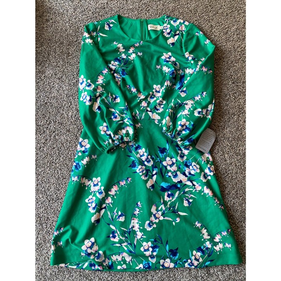 Eliza J Kelly Green Floral Dress - Size 14 - Picture 5 of 8